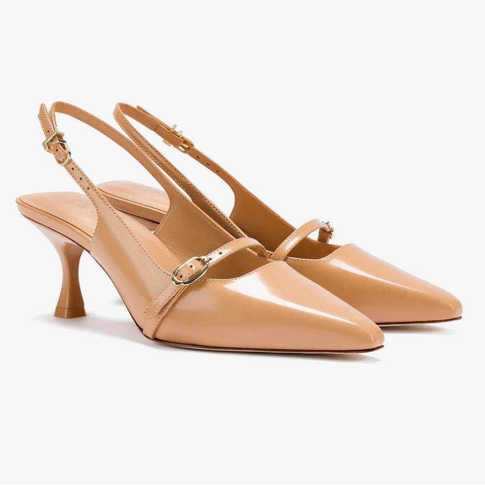 Larroude Ines Pump In Tan Leather